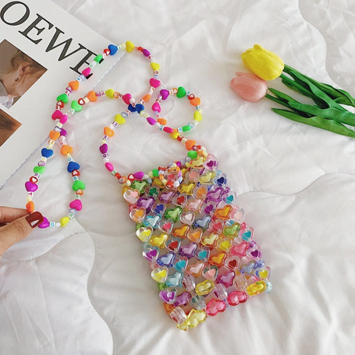 Love Beaded Hearts Colorful Mini Handbags