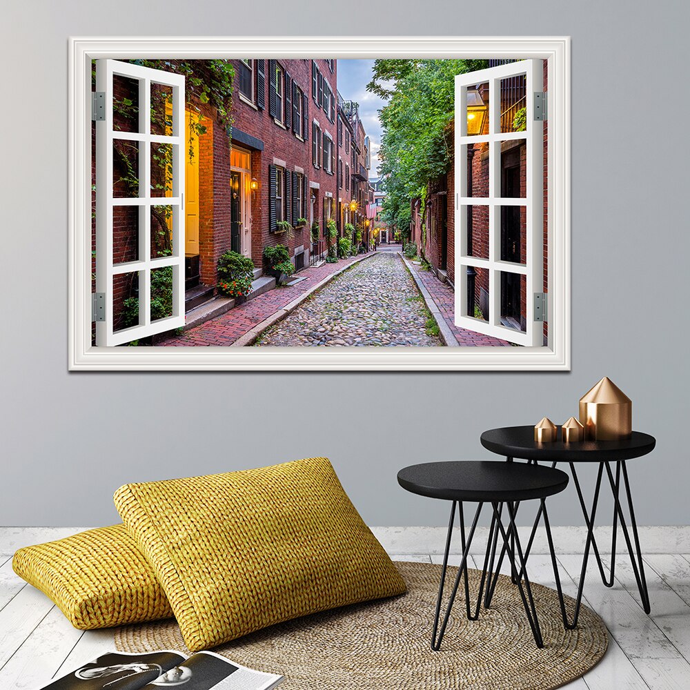 3D Street Scene Self-Adhesive European Wallpaper - UTILITY5STORE