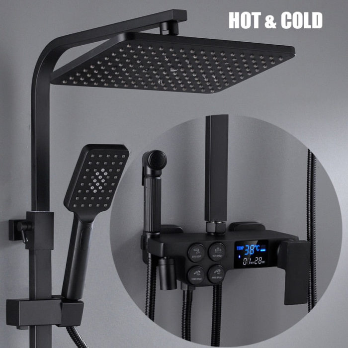 Elegant Digital Wall Mounted Smart Thermostatic Bath Faucet