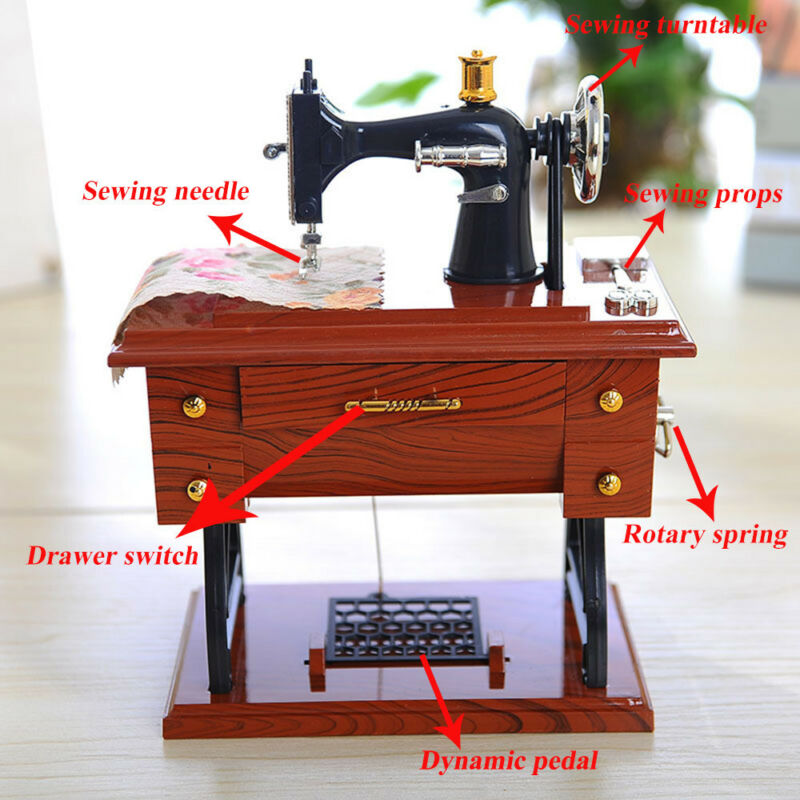 Mini Craft Retro Sewing Machine Decor