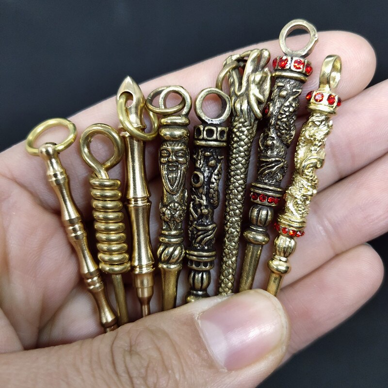 Retro Radiance Brass Mini Tool Vintage Keychain