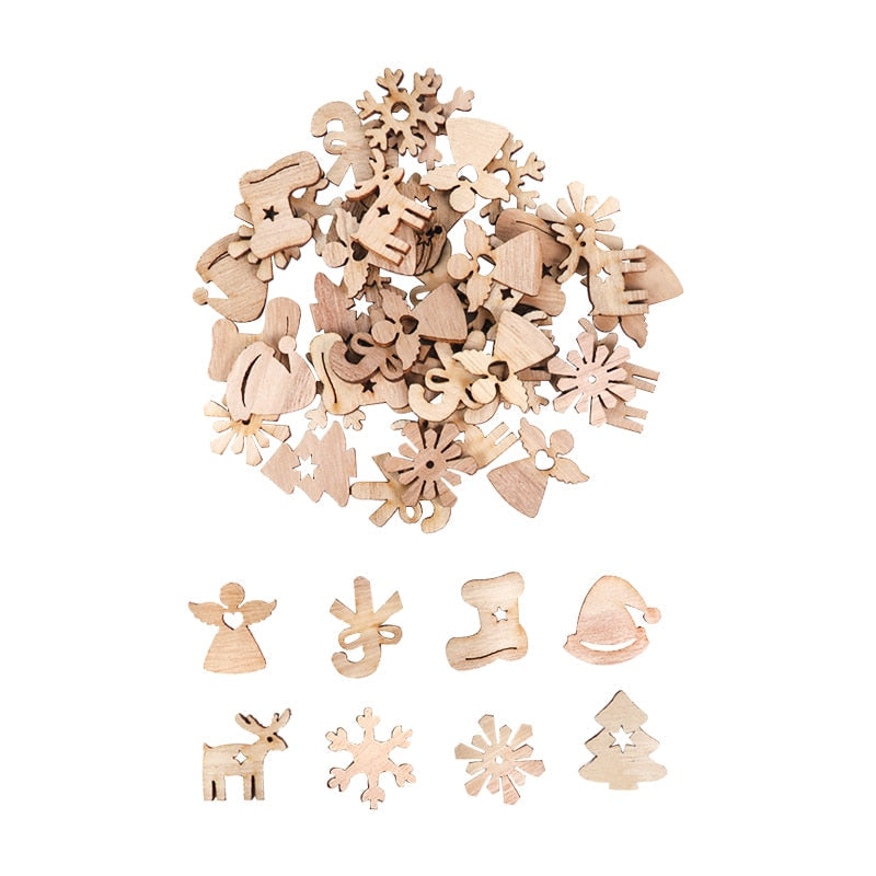 Wooden Winter Happy Christmas Ornaments
