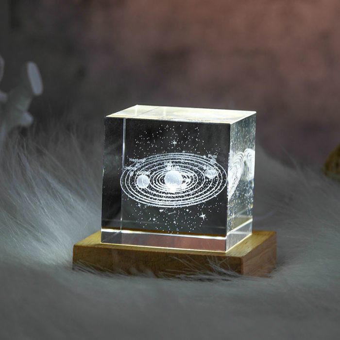 3D Crystal Cube Moon Nightlight - UTILITY5STORE