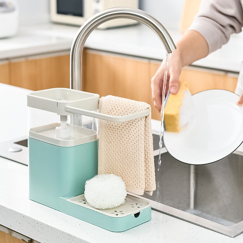 Kitchen Cloth Hanger Soap Dispenser