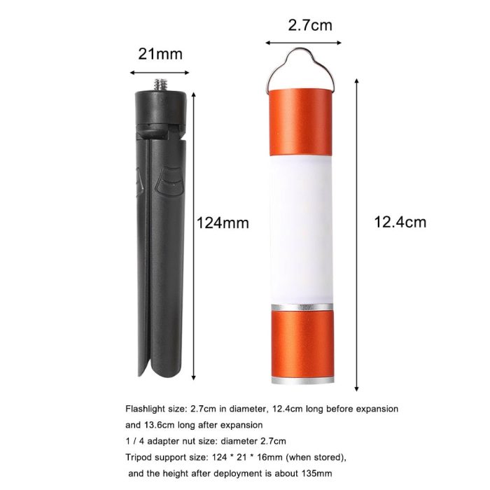 Rechargeable Hanging Zoomable Camping Flashlight