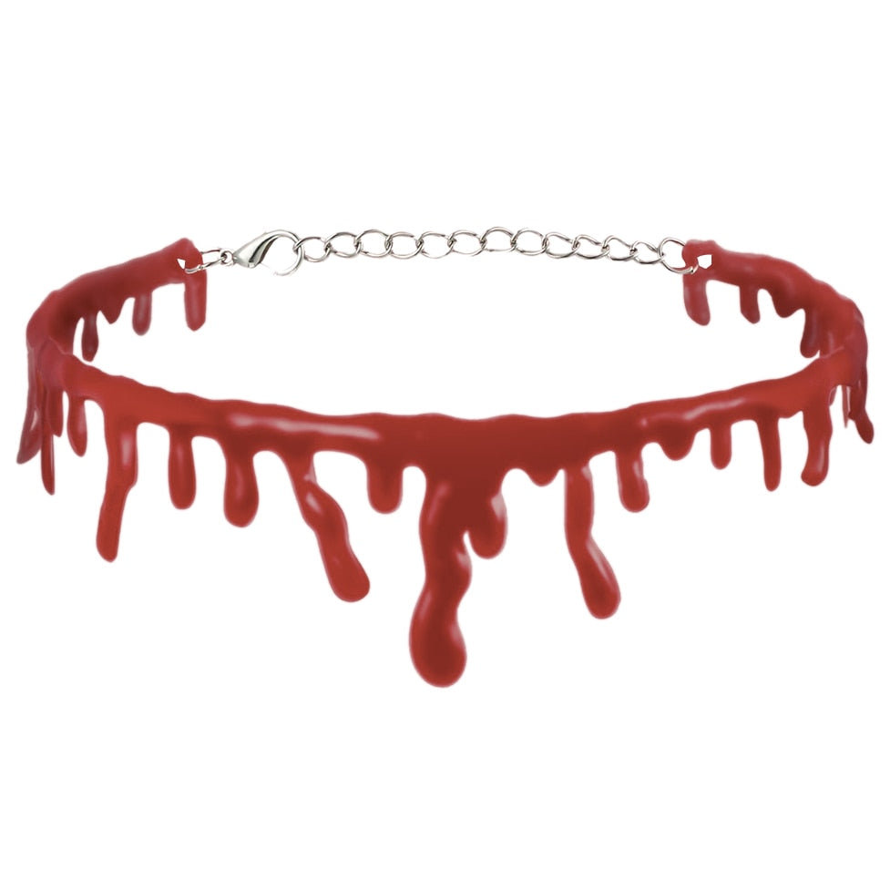 Fake Blood Drip Halloween Necklaces