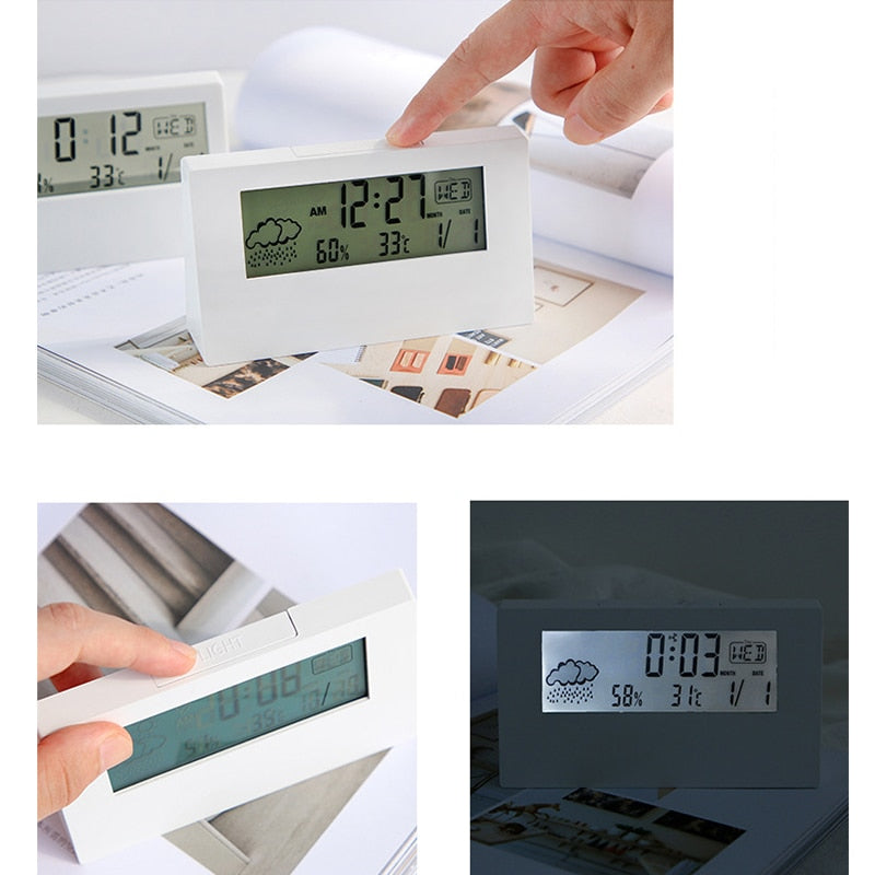 Transparent Crystal Vision Multifunctional Desktop Clock