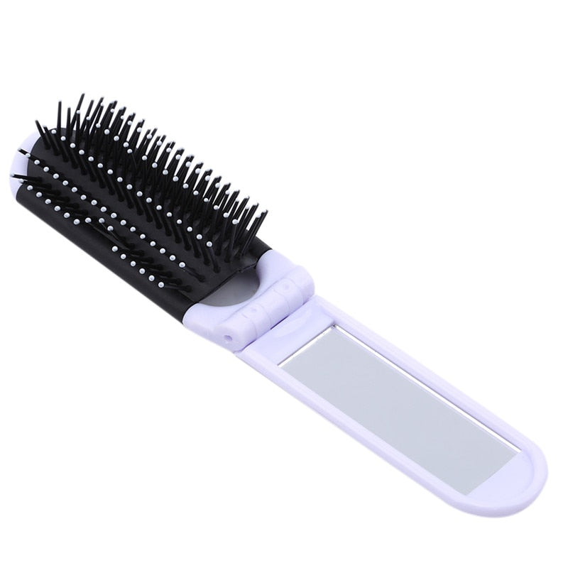 Professional Portable Foldable Hair Brush Mirror