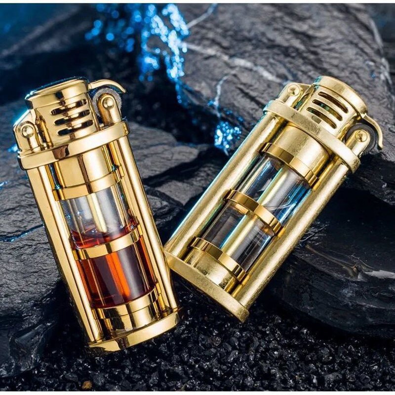 Transparent Windproof Metal Kerosene Flame Fusion Lighter