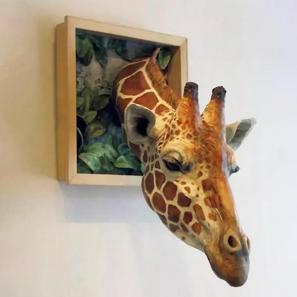 3D Wall Mounted Giraffe Sculpture Home Decor - UTILITY5STORE