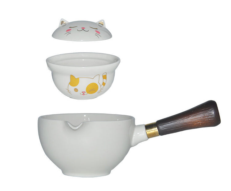 Self-Rotating Cute Cat Kung Fu Tea Set