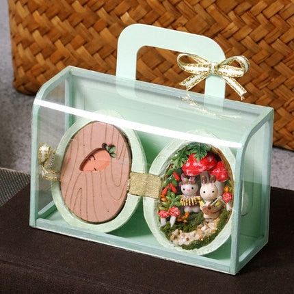 Handmade Wooden Miniature Walnut Dollhouse