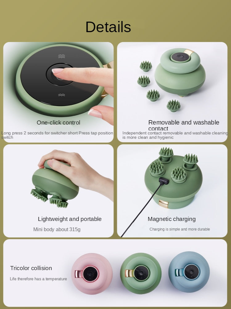 Electric Waterproof Automatic Smart Hair Scalp Massager