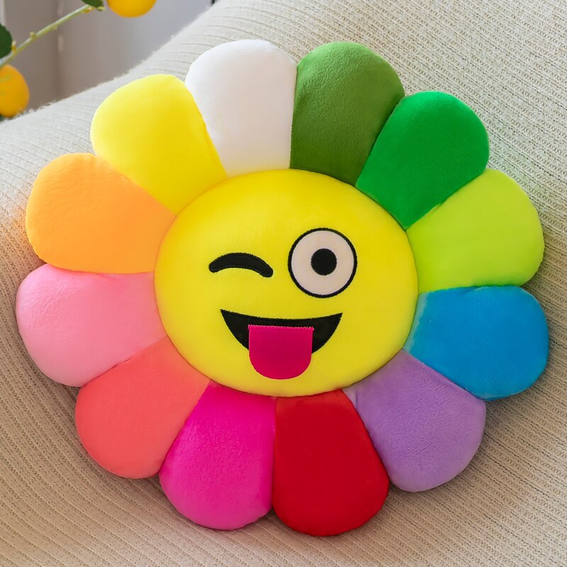 Colorful Sunflower Plush Comfy Seat Cushion