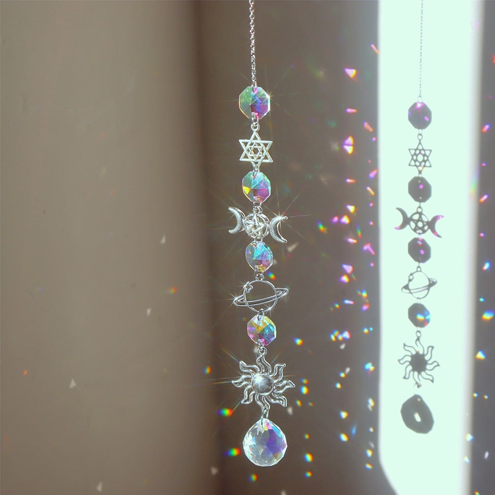 Dream Combo Symphony Crystal Wind Chime Moon Sun Catcher