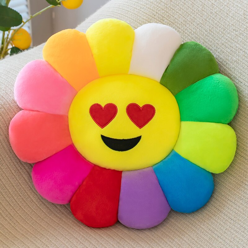 Colorful Sunflower Plush Comfy Seat Cushion