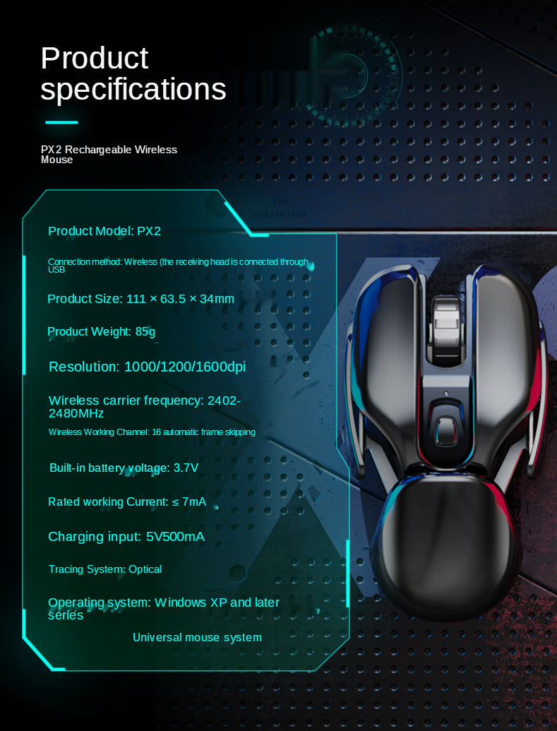 Wireless Rechargeable Gaming Mouse - UTILITY5STORE