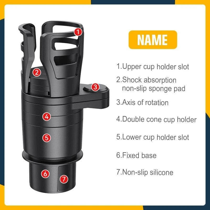 360 Rotating Multifunctional Adjustable Car Cup Holder - UTILITY5STORE