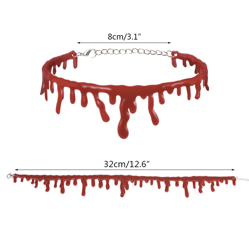 Fake Blood Drip Halloween Necklaces