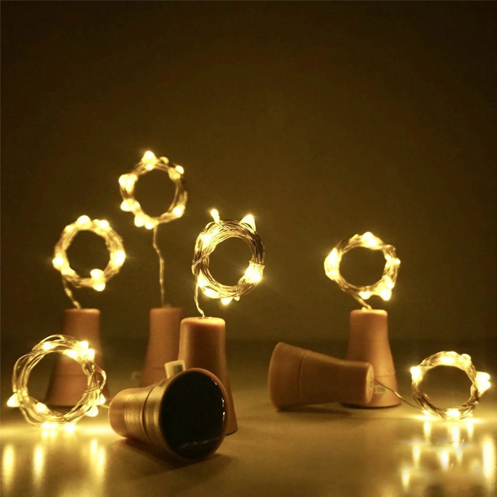 Solar-Powered Bottle Cork String Lights