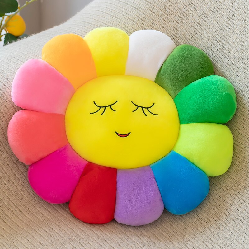 Colorful Sunflower Plush Comfy Seat Cushion