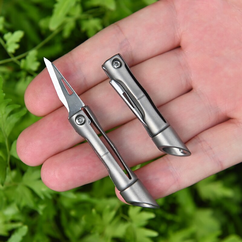 Titanium Alloy Bamboo Mini Keychain Knife