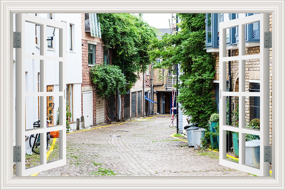 3D Street Scene Self-Adhesive European Wallpaper - UTILITY5STORE