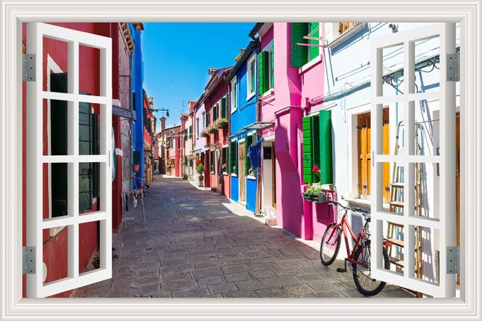 3D Street Scene Self-Adhesive European Wallpaper - UTILITY5STORE