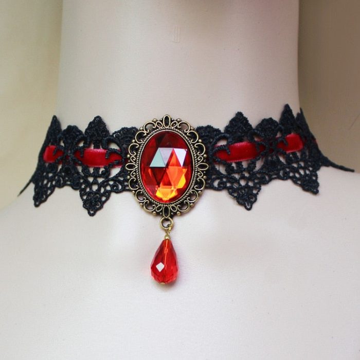 Red Bat Halloween Necklace