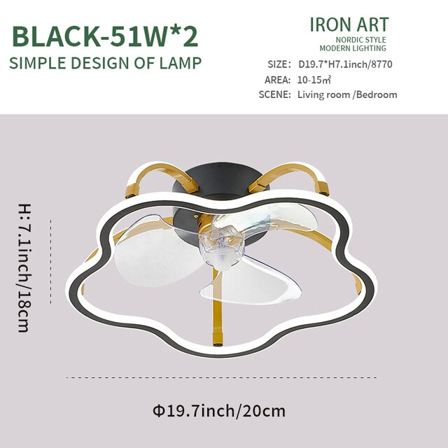 Elegant Modern LED Ceiling Fan Lamp