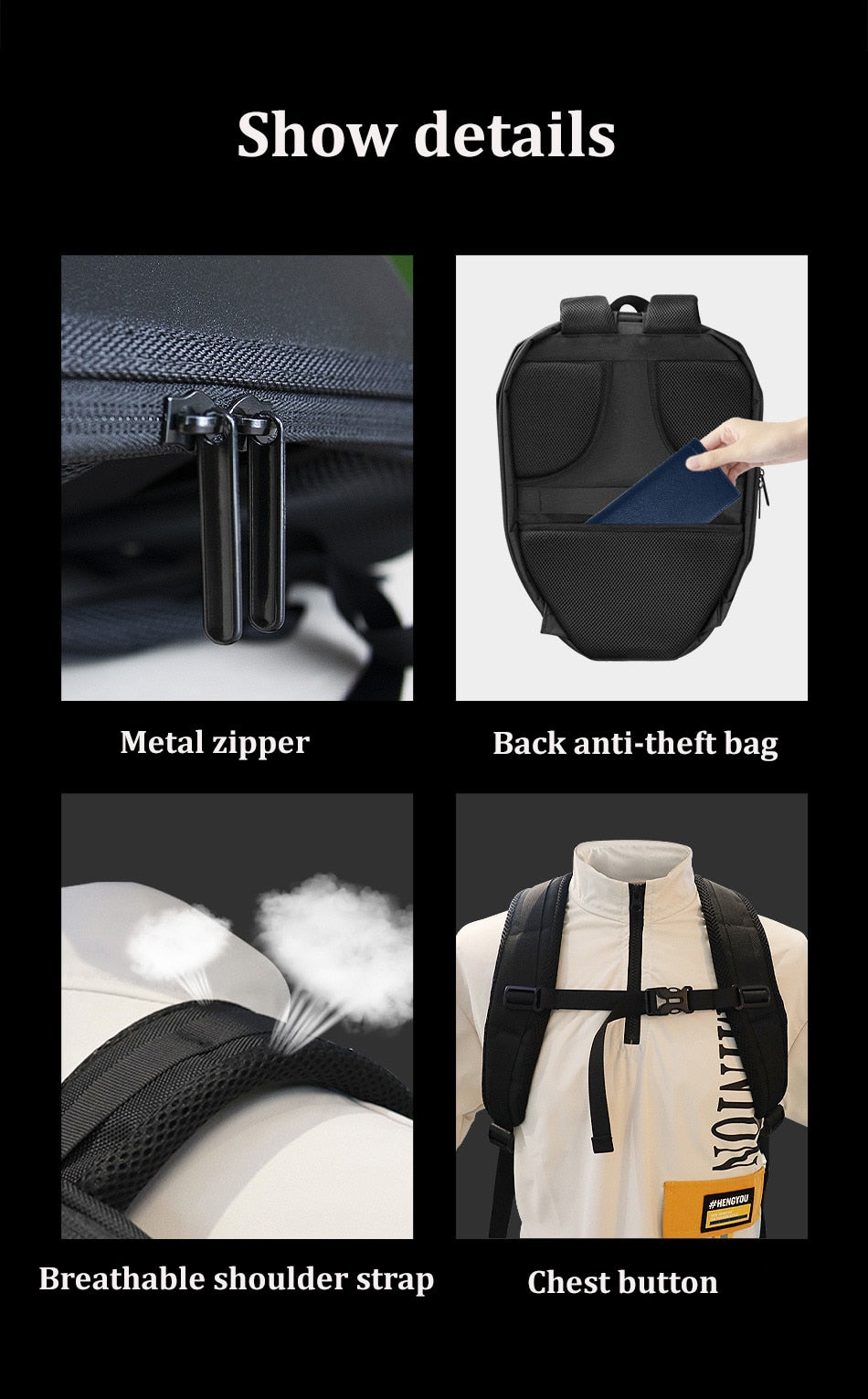 LED Screen Customizable Travel Backpack