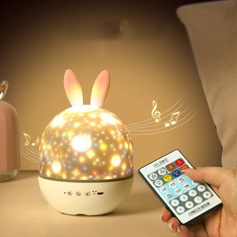 LED Universe Stars Bunny Projector Night Light