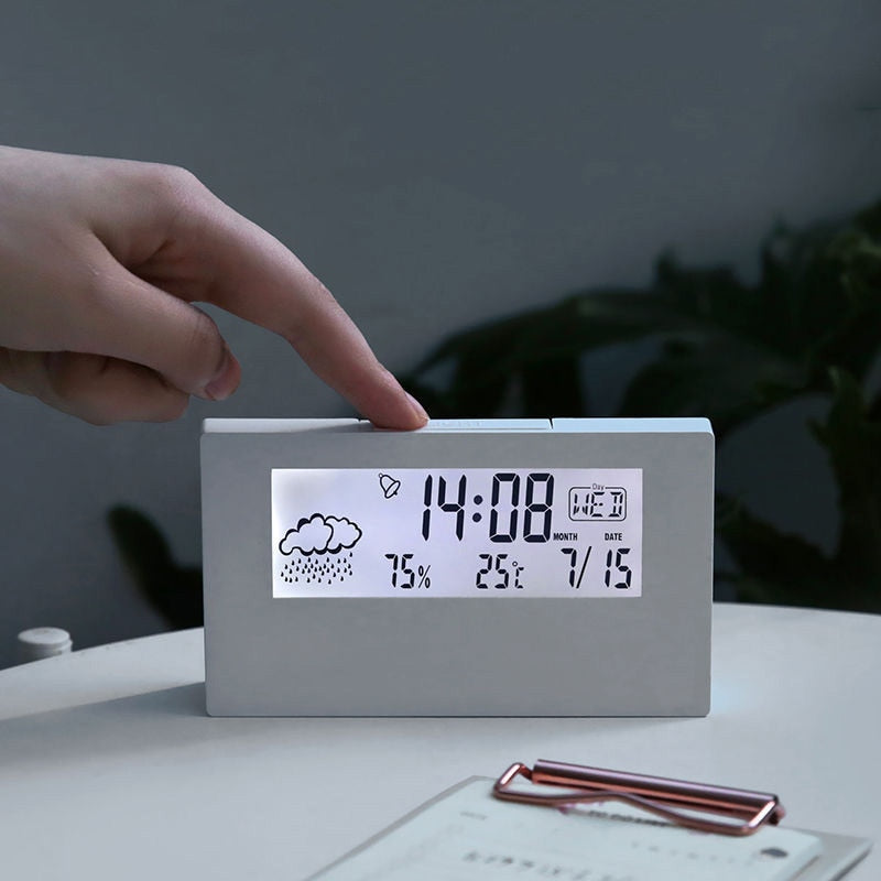 Transparent Crystal Vision Multifunctional Desktop Clock