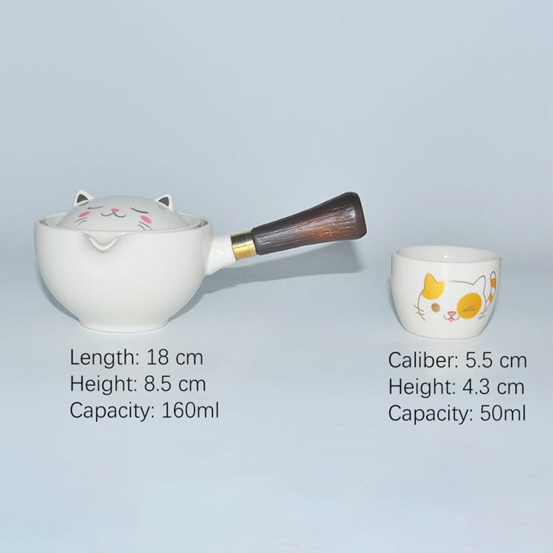 Self-Rotating Cute Cat Kung Fu Tea Set