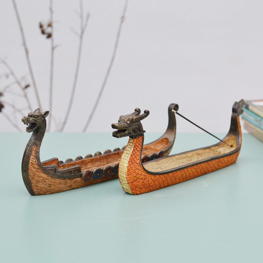 Retro Dragon Boat Incense Burner