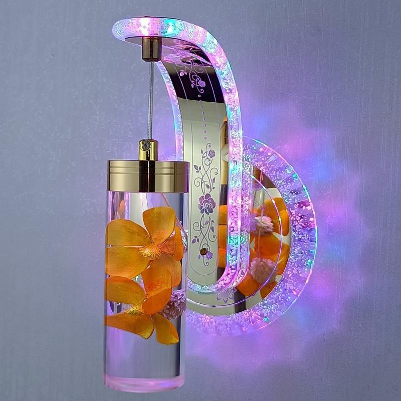 Elegant Crystal Flower Dimming Wall Lamp