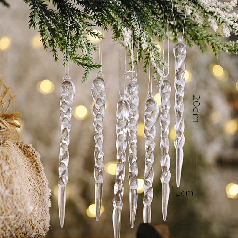 12Pcs Christmas Tree Decoration Artificial Icicles - UTILITY5STORE