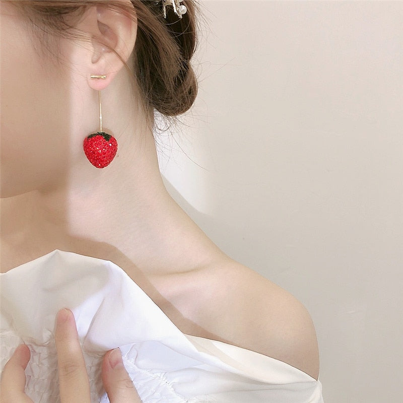 Sweet Strawberry Zircon Earrings - UTILITY5STORE