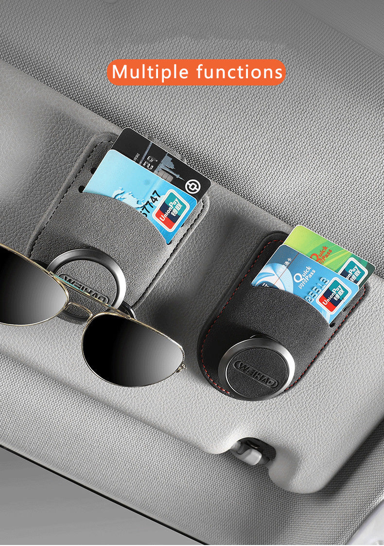 Smart Car Sun Visor Card Glasses Holder