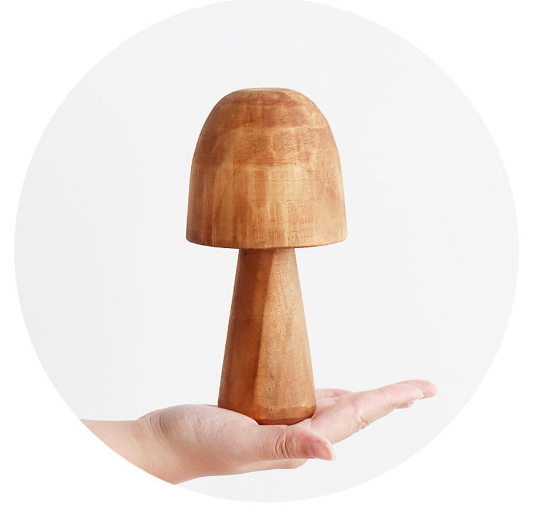 Mushroom Solid Wood Sculpture Home Decor