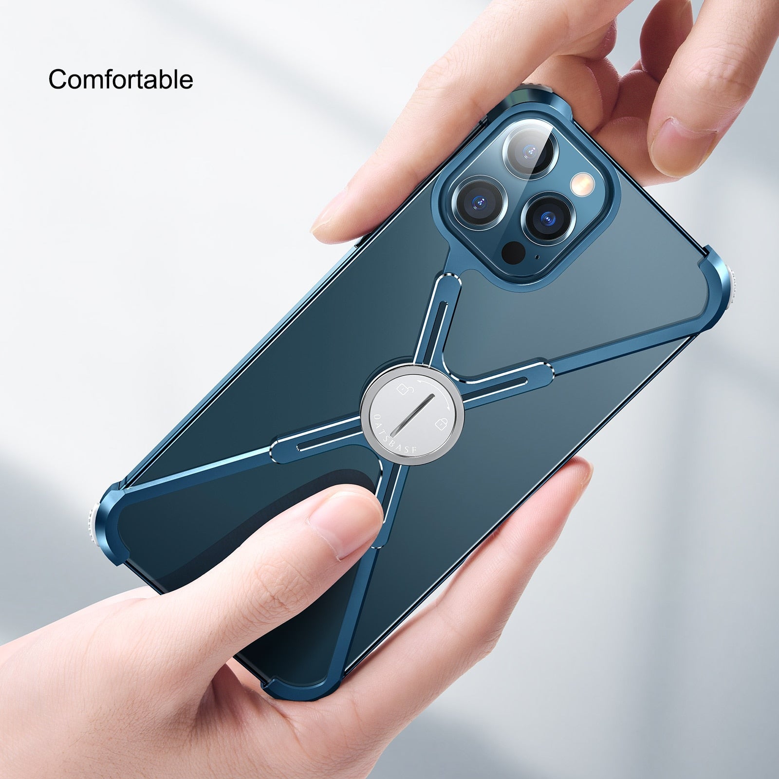 X Shaped Metal iPhone Back Cover Case