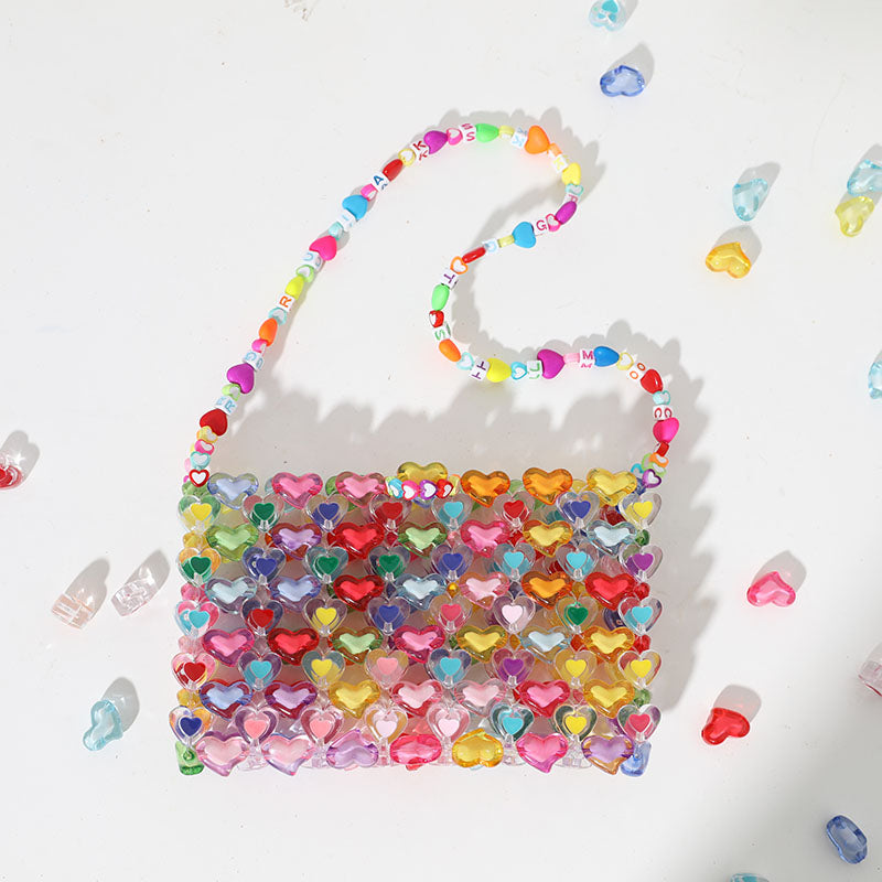 Love Beaded Hearts Colorful Mini Handbags