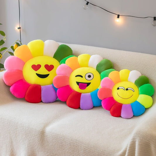 Colorful Sunflower Plush Comfy Seat Cushion