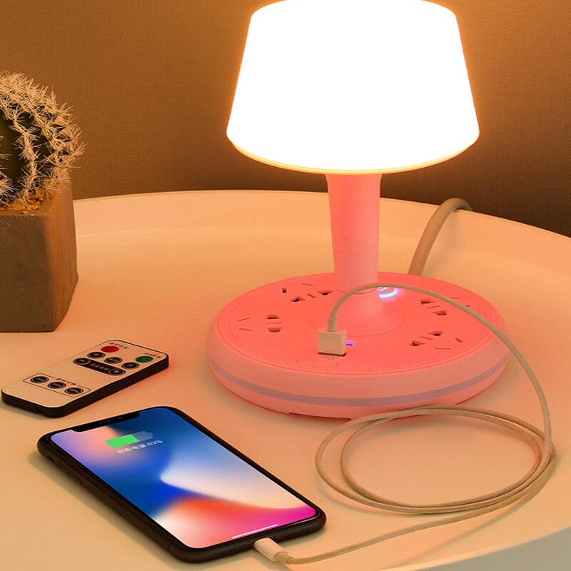 Multi Power Strip Phone Holder Table Lamp