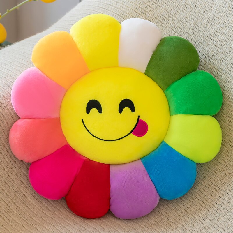 Colorful Sunflower Plush Comfy Seat Cushion