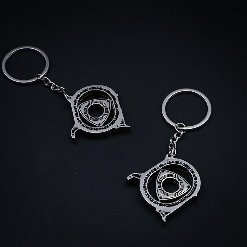 Spinning Rotor Metal Keychain