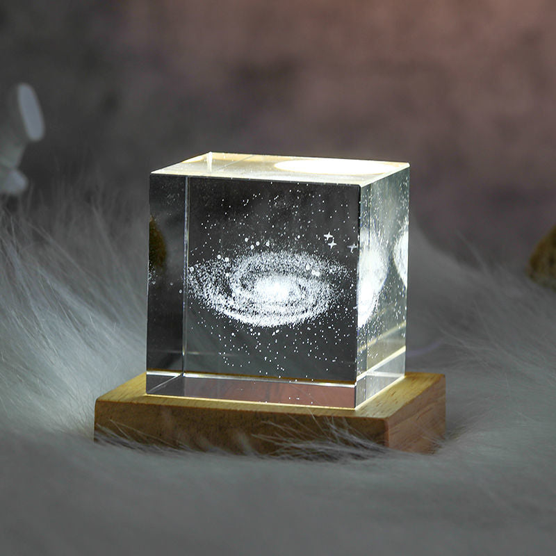 3D Crystal Cube Moon Nightlight - UTILITY5STORE