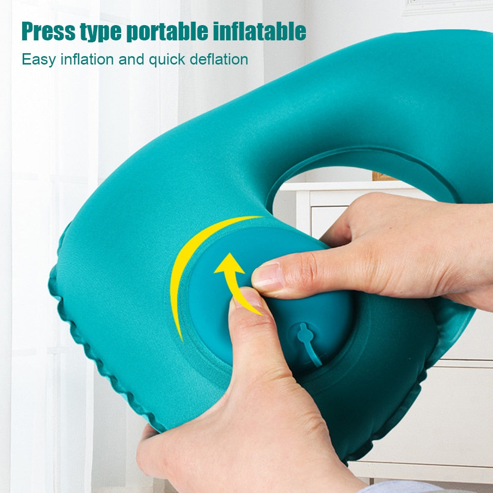 Air Rest Inflatable Easy Pump Neck Pillow
