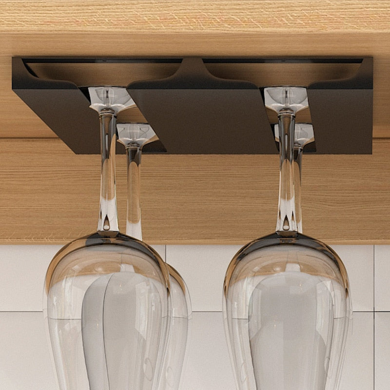 Under Cabinet Glass Organizer Rack