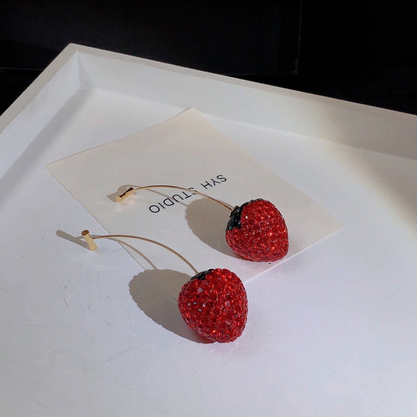 Sweet Strawberry Zircon Earrings - UTILITY5STORE